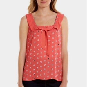 LC Lauren Conrad X Disney Coral Pink Heart Sleeveless Sailor Top Size Medium